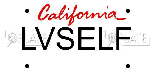 LVSELF California License Plate