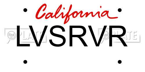 LVSRVR California License Plate