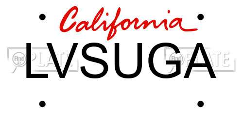 LVSUGA California License Plate