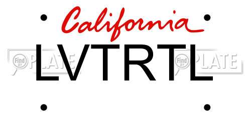 LVTRTL California License Plate