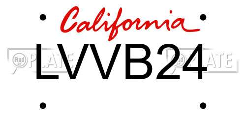 LVVB24 California License Plate