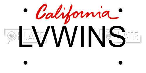 LVWINS California License Plate