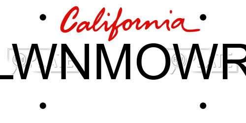 LWNMOWR California License Plate