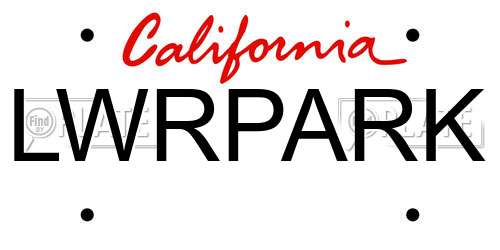 LWRPARK California License Plate