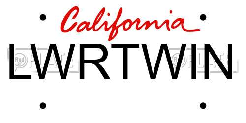 LWRTWIN California License Plate