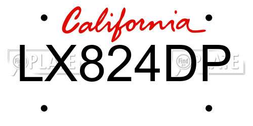 LX824DP California License Plate
