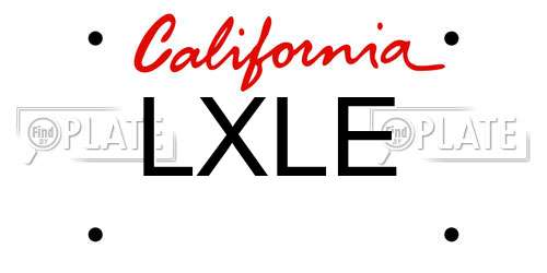 LXLE California License Plate