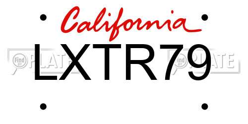 LXTR79 California License Plate