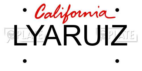 LYARUIZ California License Plate