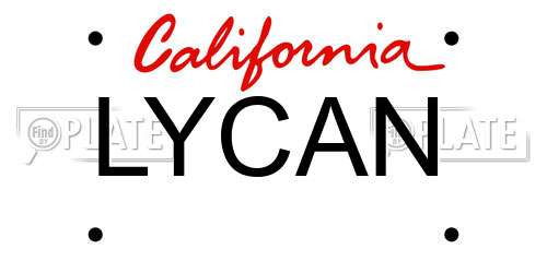 LYCAN California License Plate