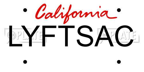 LYFTSAC California License Plate
