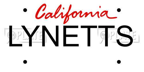 LYNETTS California License Plate