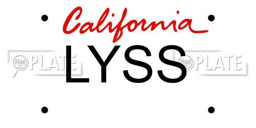 LYSS California License Plate