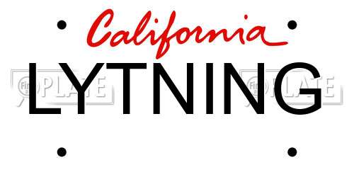 LYTNING California License Plate