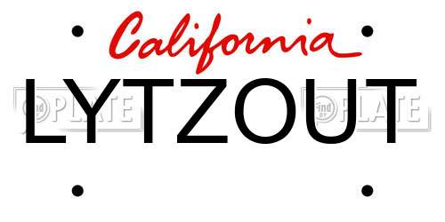 LYTZOUT California License Plate