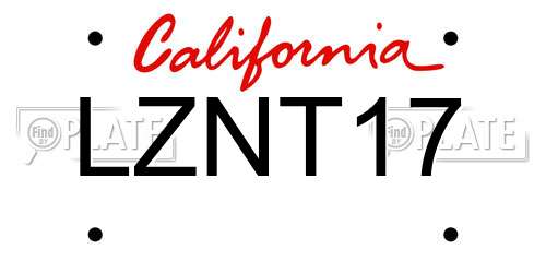 LZNT17 California License Plate