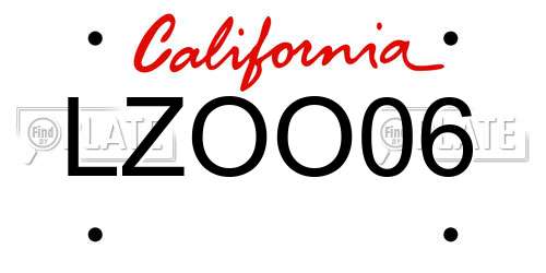LZOO06 California License Plate