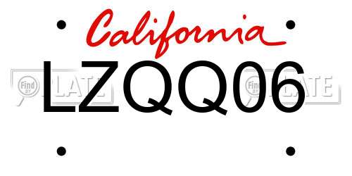 LZQQ06 California License Plate