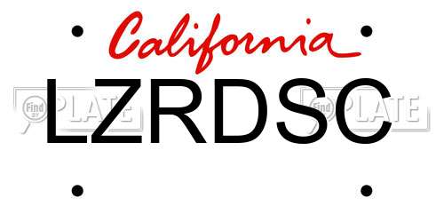 LZRDSC California License Plate