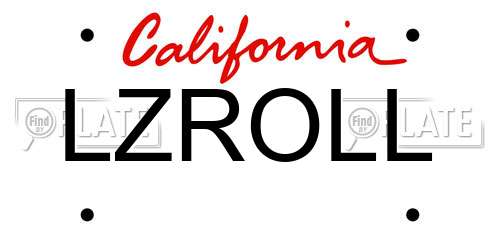 LZROLL California License Plate