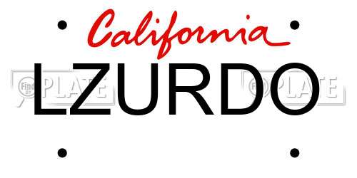 LZURDO California License Plate