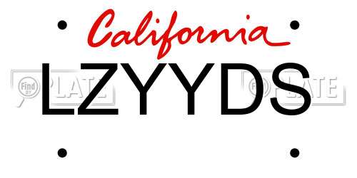 LZYYDS California License Plate