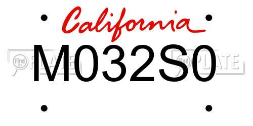 M032S0 California License Plate