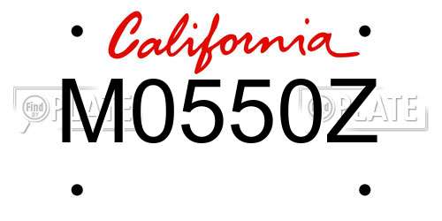 M0550Z California License Plate