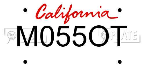 M055OT California License Plate