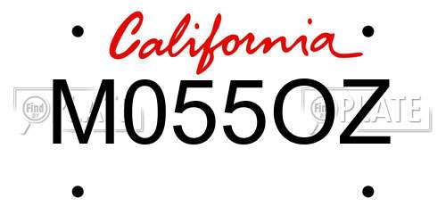 M055OZ California License Plate