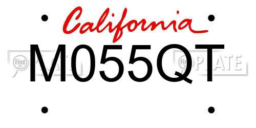 M055QT California License Plate