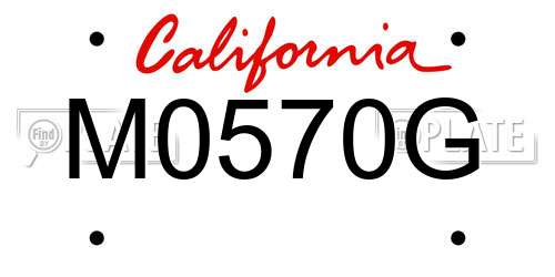 M0570G California License Plate