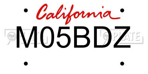 M05BDZ California License Plate