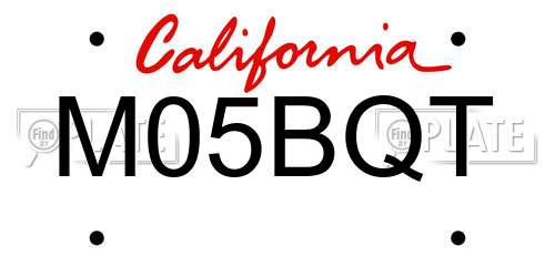 M05BQT California License Plate