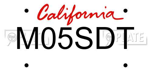 M05SDT California License Plate