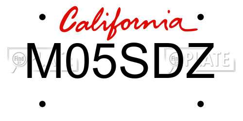 M05SDZ California License Plate