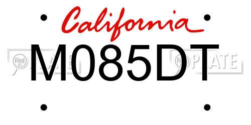 M085DT California License Plate