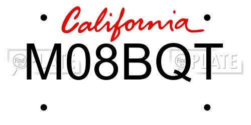M08BQT California License Plate