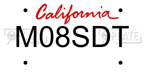 M08SDT California License Plate