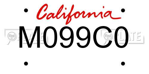 M099C0 California License Plate