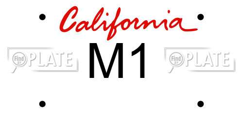 M1 California License Plate