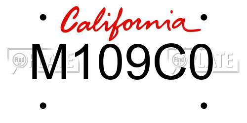 M109C0 California License Plate