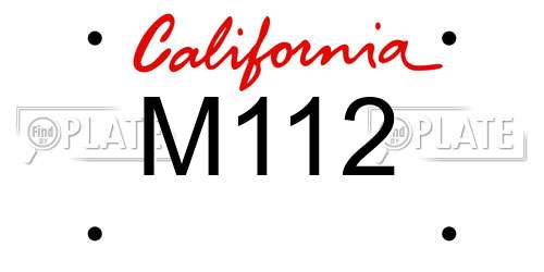 M112 California License Plate