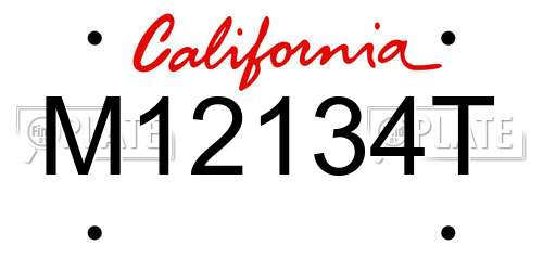 M12134T California License Plate