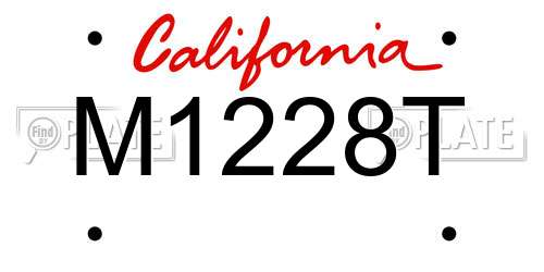 M1228T California License Plate