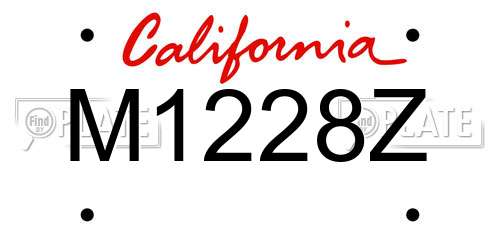 M1228Z California License Plate