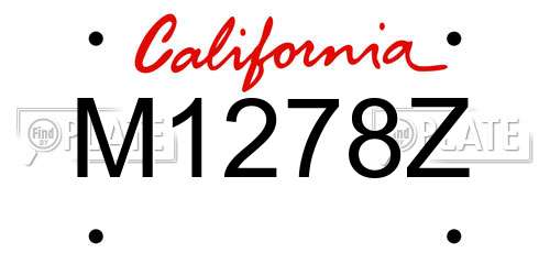 M1278Z California License Plate