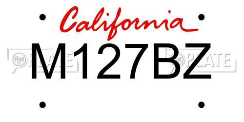 M127BZ California License Plate