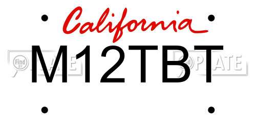 M12TBT California License Plate