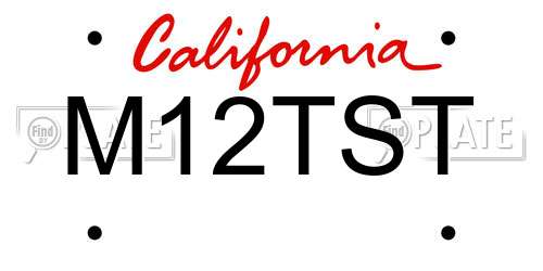 M12TST California License Plate